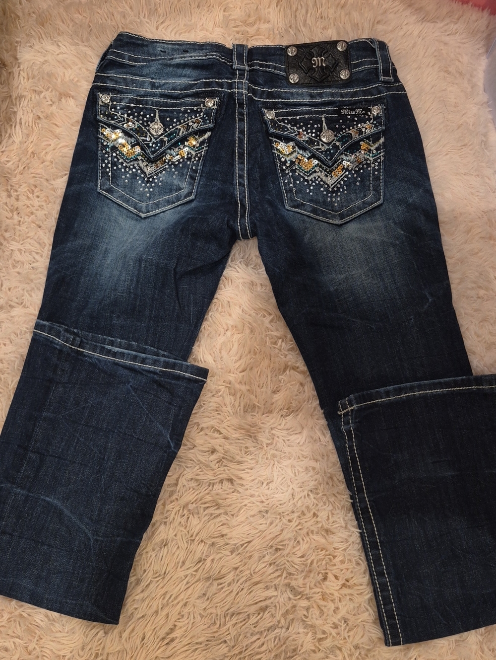 Miss Me Dark Blue Embellished Boot Cut Jeans